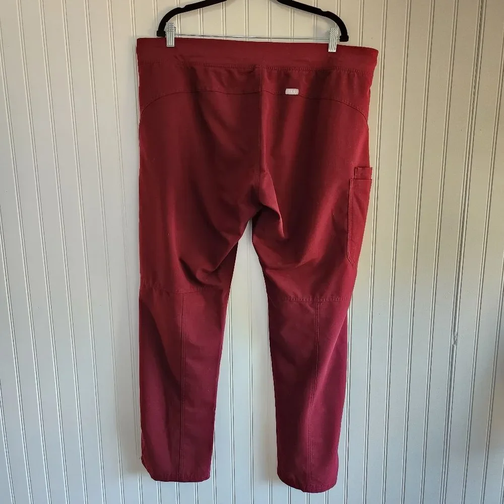 FIGS Technical Collection Burgundy Essential Workwear Hospital Scrub Pants XXLT